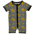 Black Bolt Check Bamboo Short Romper