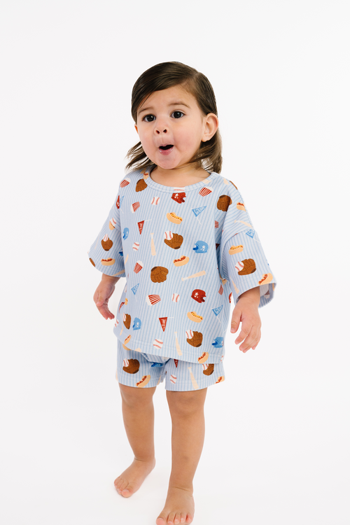 Blue Baseball Slouchy Set