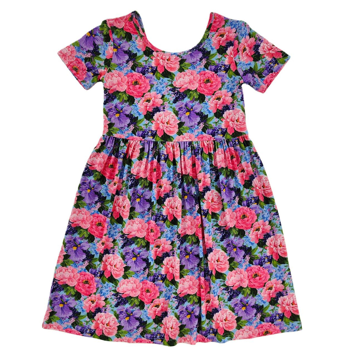 Peony Garden Short Sleeve Bamboo Dress