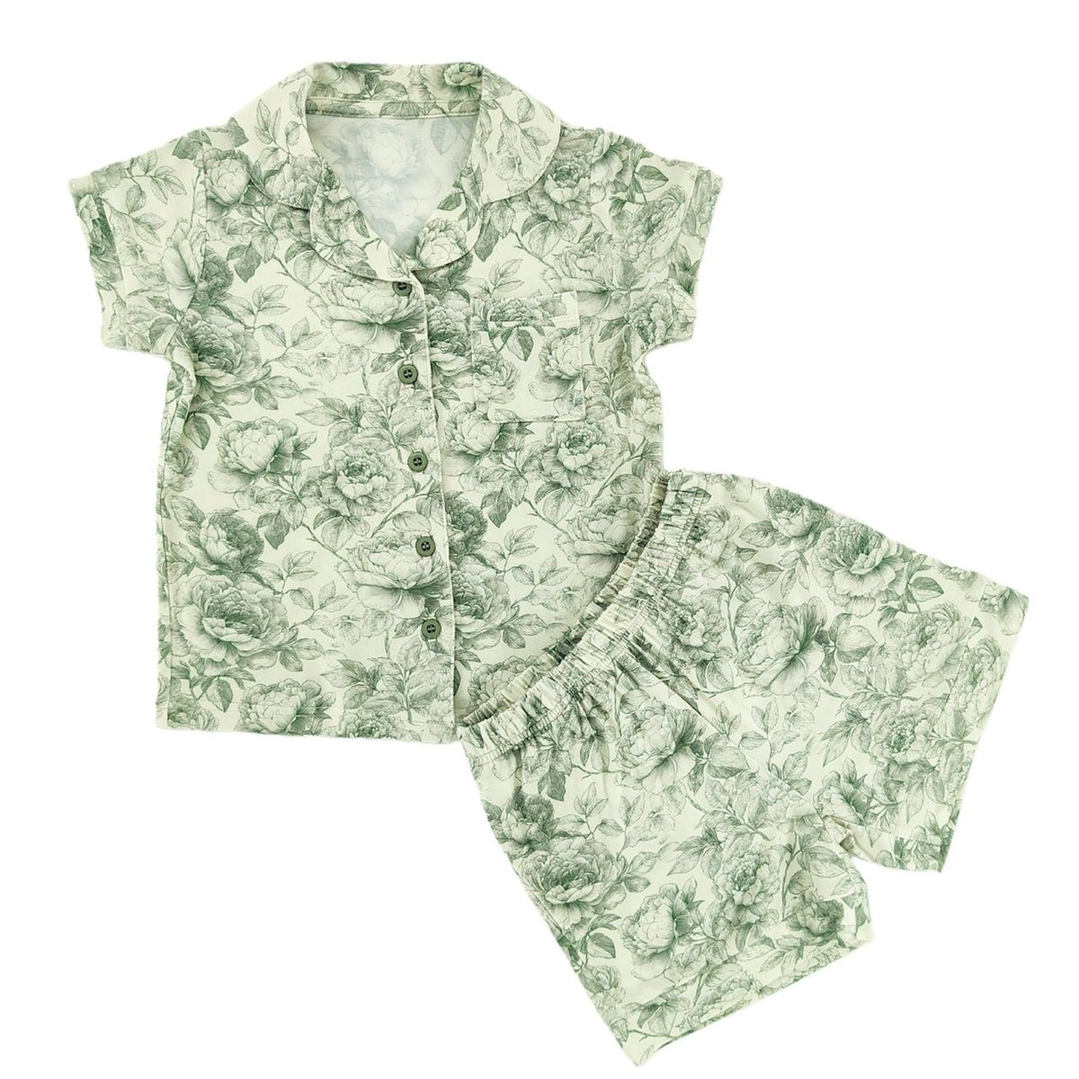 Greenhouse Garden Bamboo Short Button Up Set