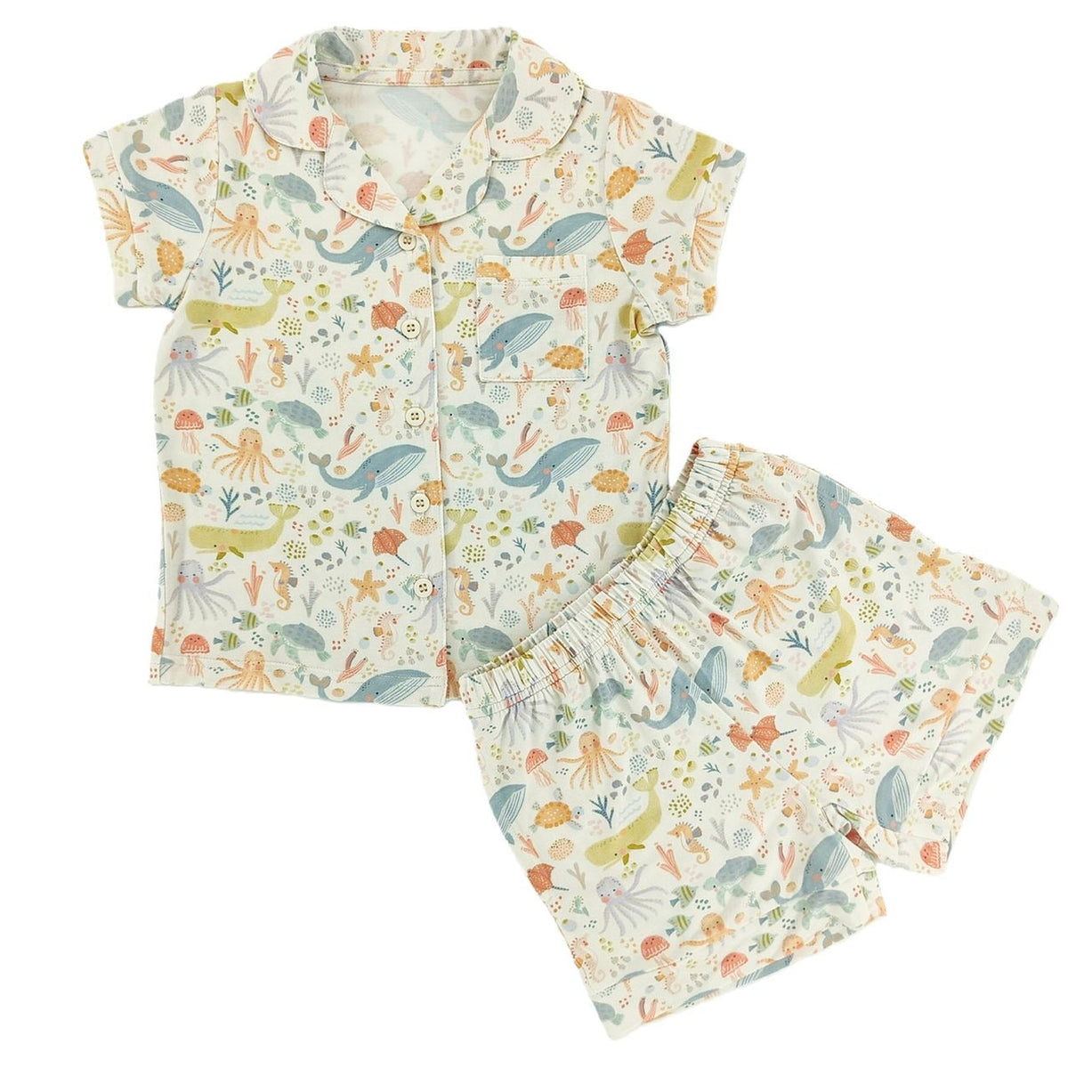 Underwater Friends Bamboo Short Button Up Set