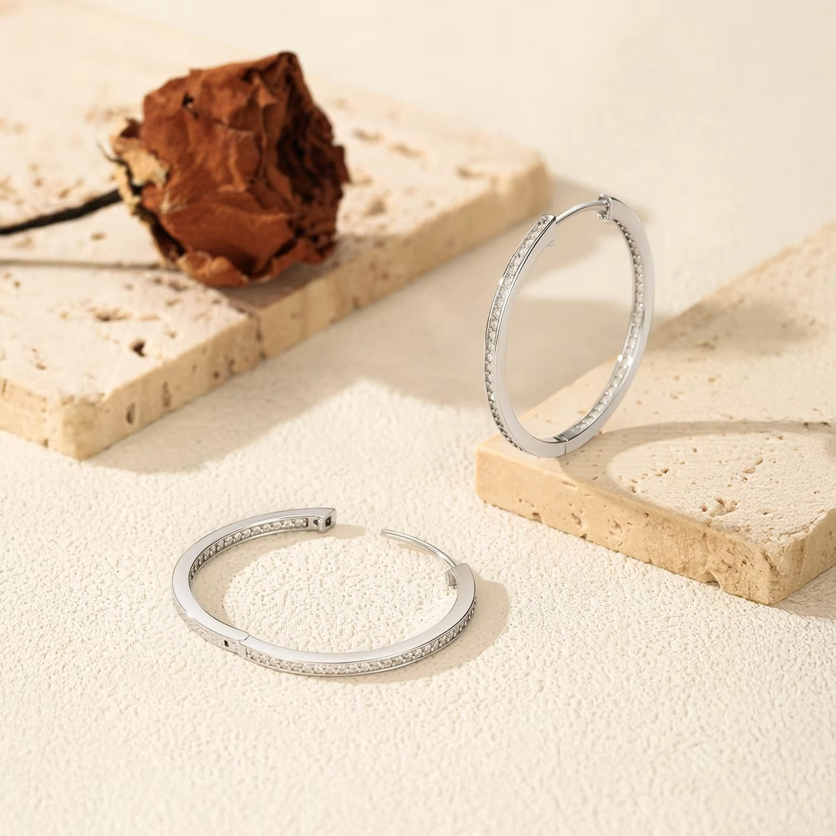 Sliver White Gold Plated Big Hoop Earring